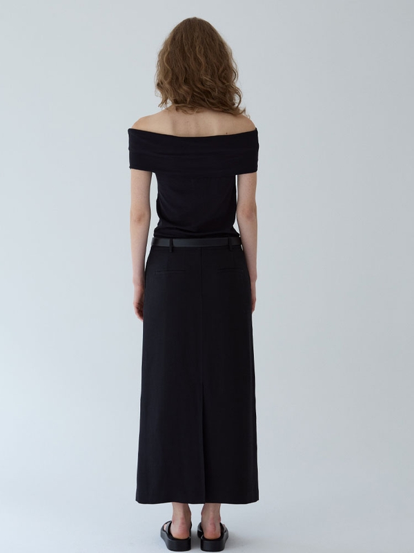 long slit skirt - black