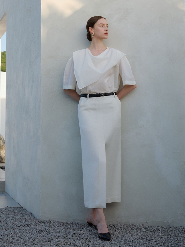 long slit skirt - Ivory