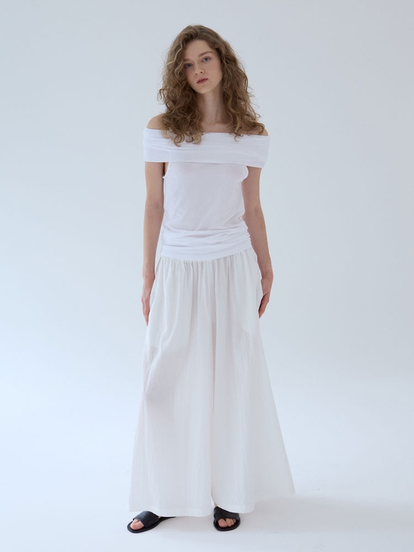 flared wide pants _ white