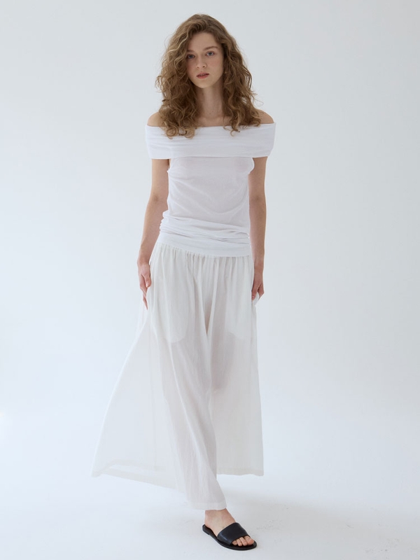 flared wide pants _ white