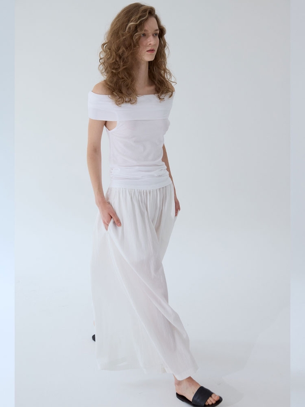 flared wide pants _ white