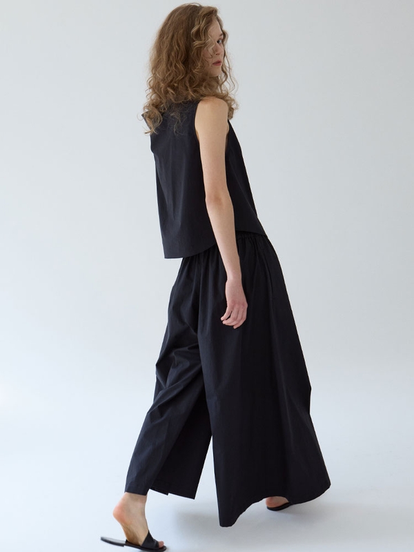 flared wide pants _ black