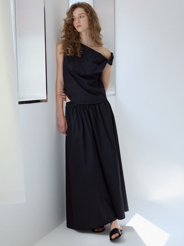 flared wide pants _ black