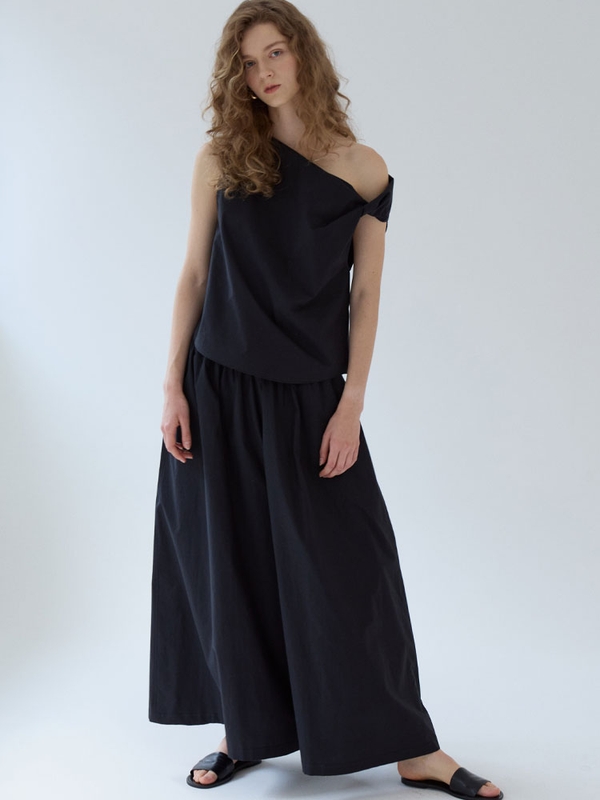 flared wide pants _ black