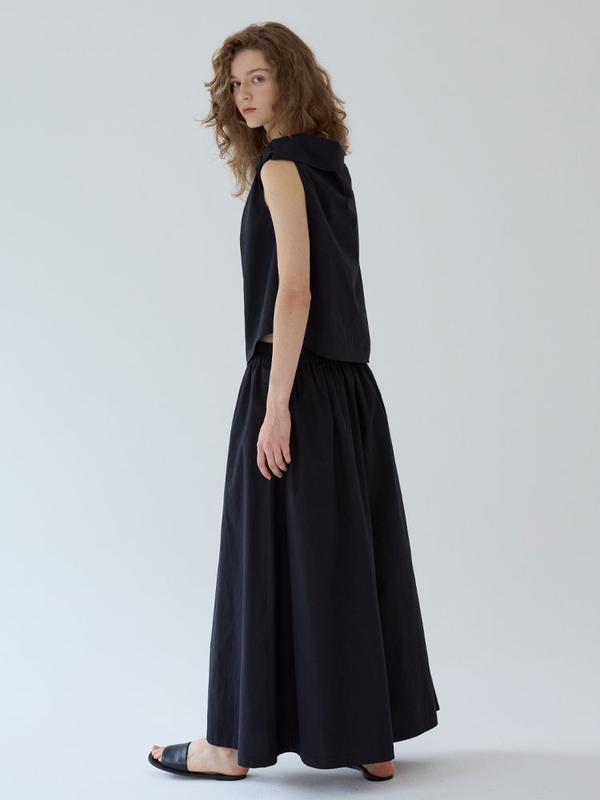 flared wide pants _ black