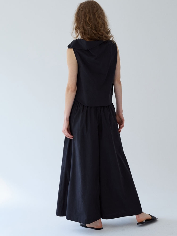 flared wide pants _ black