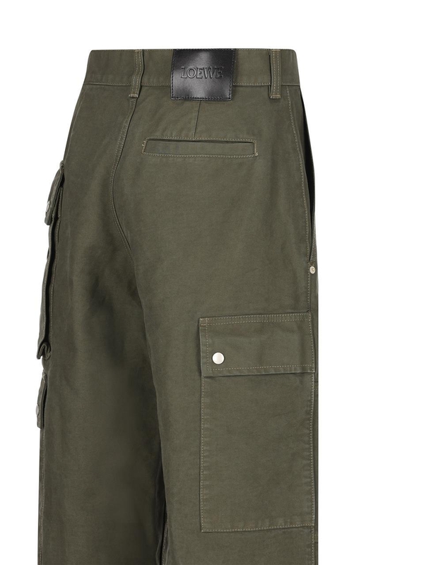 로에베 SS25 Loewe Trousers H526Y04WG64160 Khaki green