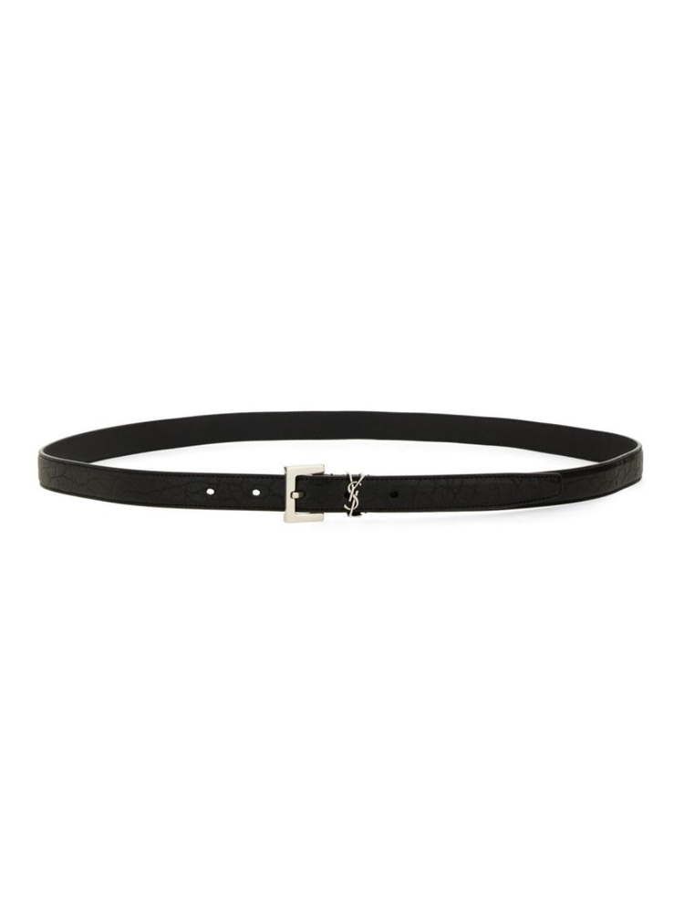 생로랑 FW24 CASSANDRE BELT THIN 612616_AAC8A1000 BLACK