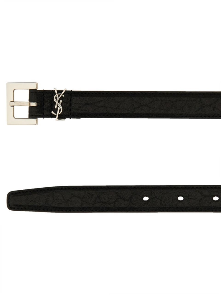 생로랑 FW24 CASSANDRE BELT THIN 612616_AAC8A1000 BLACK