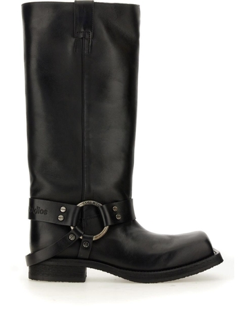 아크네 스튜디오 FW24 LEATHER BOOT AD0683_900 BLACK