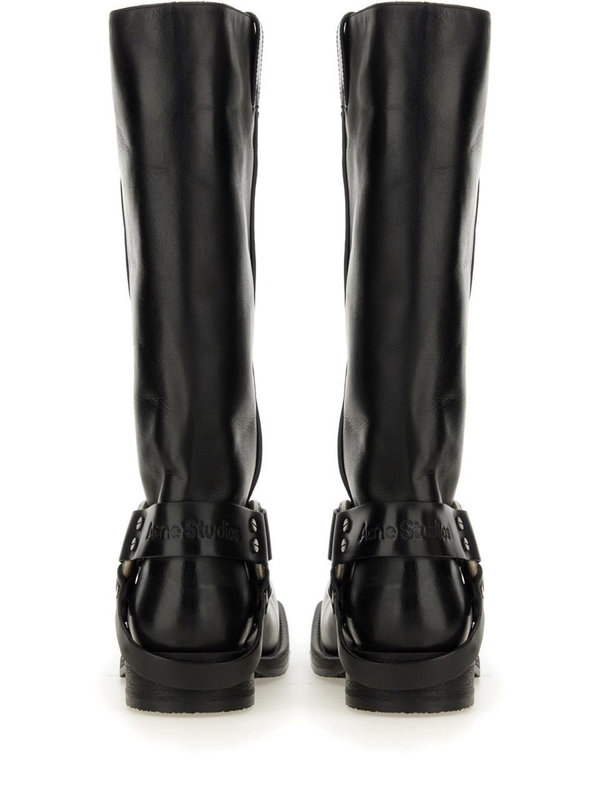 아크네 스튜디오 FW24 LEATHER BOOT AD0683_900 BLACK