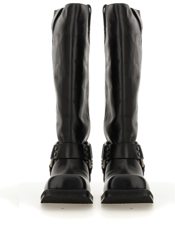 아크네 스튜디오 FW24 LEATHER BOOT AD0683_900 BLACK