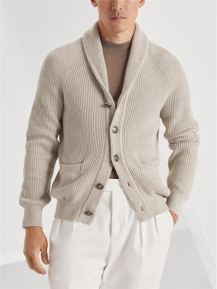 브루넬로쿠치넬리 SS25 CARDIGAN SCIALLATO MNI708606 Nude & Neutrals