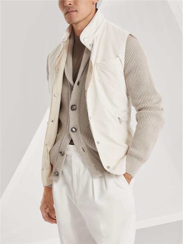 브루넬로쿠치넬리 SS25 CARDIGAN SCIALLATO MNI708606 Nude & Neutrals