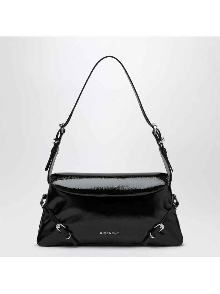 지방시 SS25 Givenchy Ptit Voyou small bag in black patent leather BB5104B25Y Black