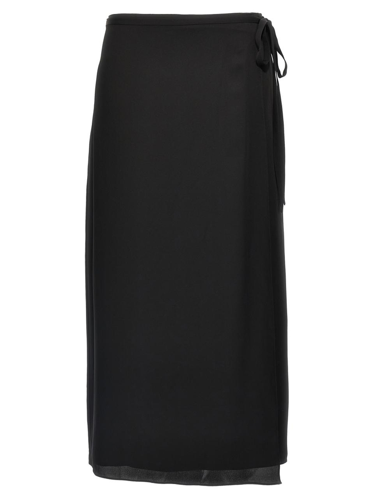 띠어리 SS25 CL Tie Wrap skirt O1102303001 Black  