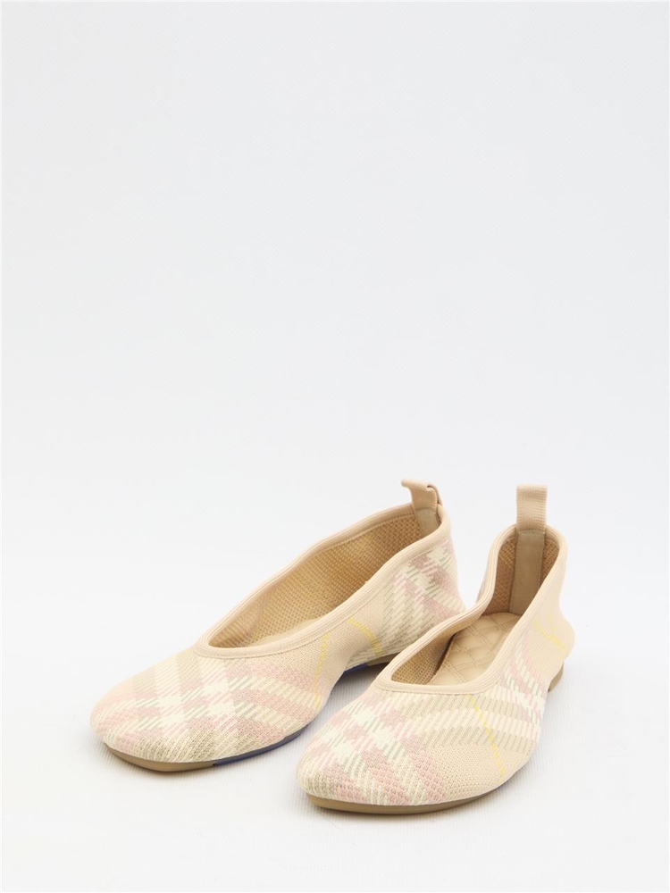 버버리 SS25 Check knit Baby ballerinas 8101053_C1791 PINK