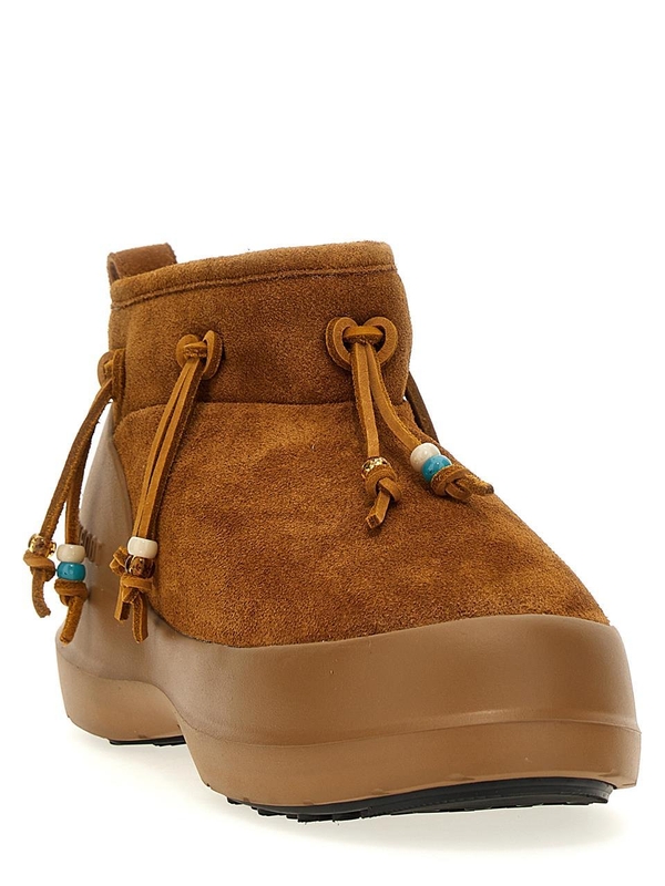 문 부츠 SS25 Luna Low Suede Beads ankle boots 80D2480100M008 Brown