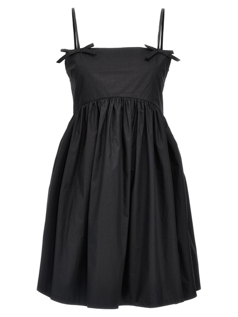 가니 SS25 Bow dress W0194099 Black  