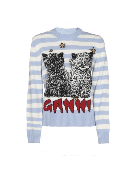 가니 SS25 GANNI Sweaters K2369628 ILLUSION BLUE