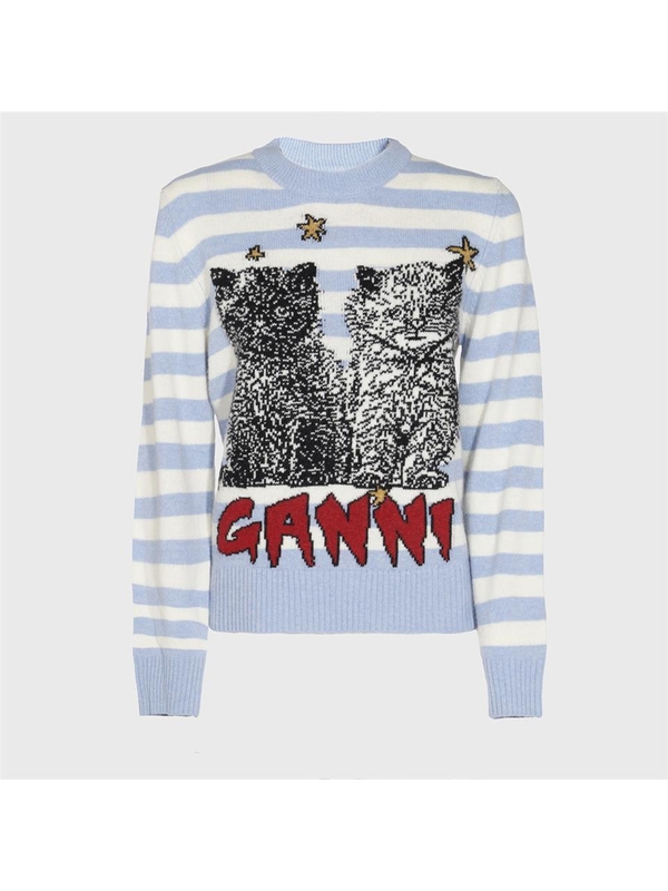 가니 SS25 GANNI Sweaters K2369628 ILLUSION BLUE