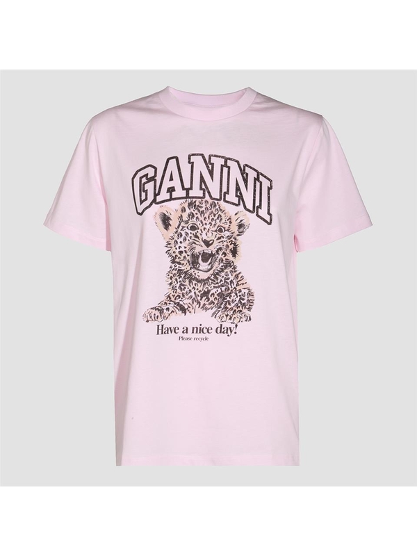 가니 SS25 GANNI T-shirts and Polos T4161868 Chalk Pink