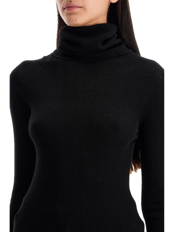 릭오웬스 SS25 high-neck wool pullover sweater RP02D3614 RIBM BLACK