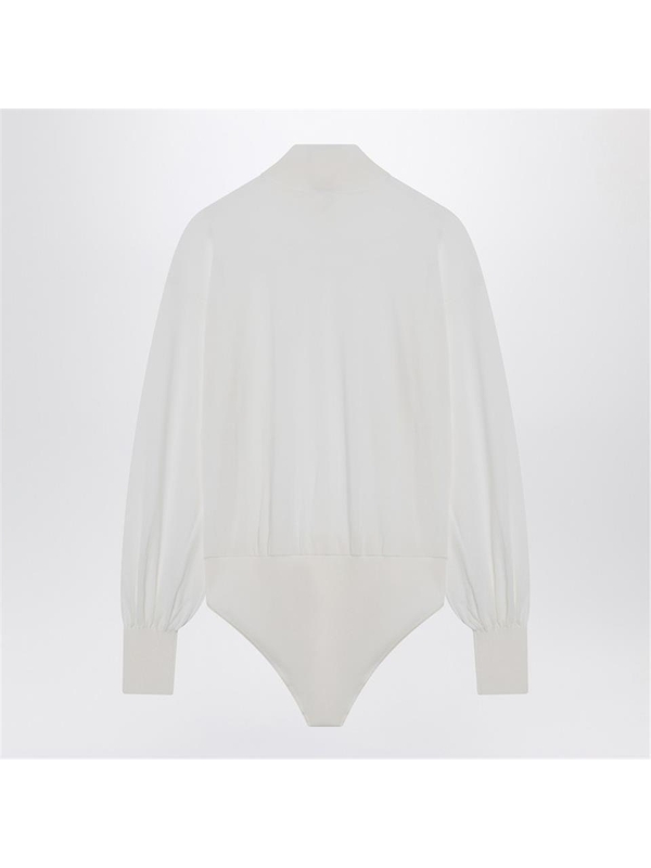 알라이아 SS25 Alaia White cut-out turtleneck bodysuit AA9B0340M922AWO White