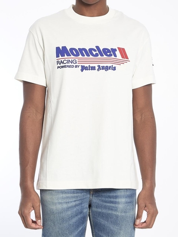 몽클레르 X 팜엔젤스 FW24 Racing logo t-shirt 8C0003_89AKK_031 WHITE