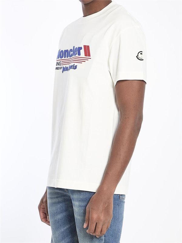 몽클레르 X 팜엔젤스 FW24 Racing logo t-shirt 8C0003_89AKK_031 WHITE