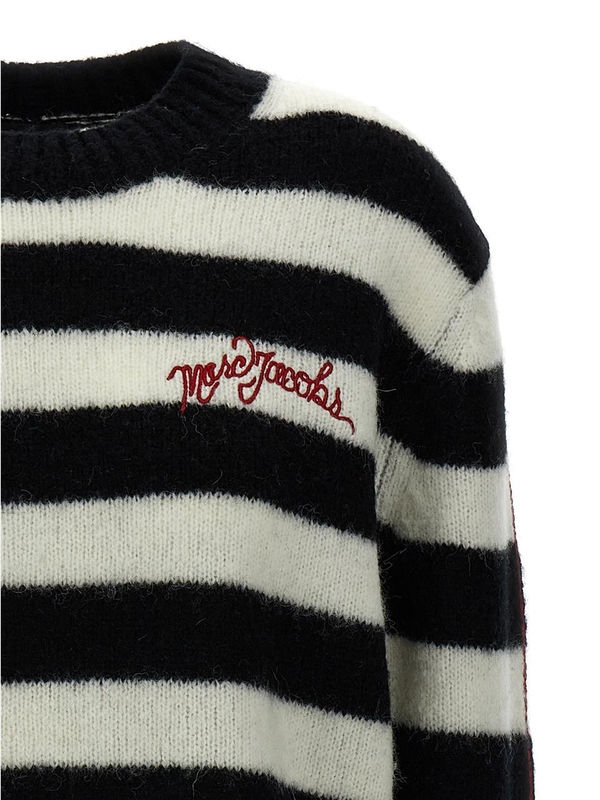 마크제이콥스 FW24 Striped sweater 2F4RTP061K07005 White/Black