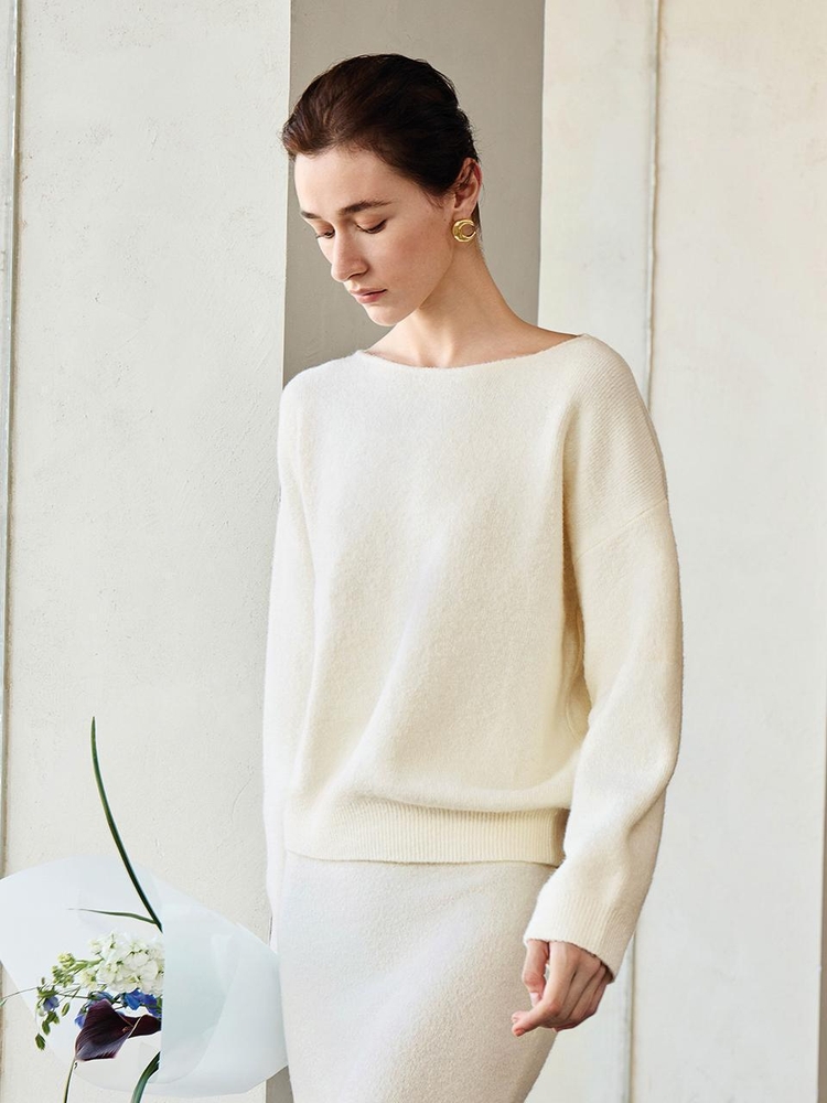 YY_Gentle semi loose knit sweater