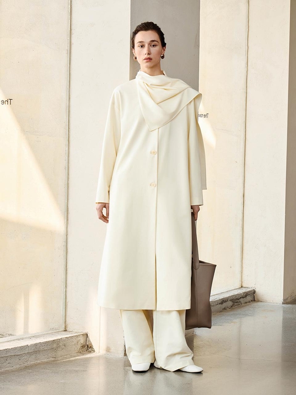 YY_Gentle scarf trench coat