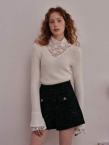 DD_Turtleneck lace knit top_2color