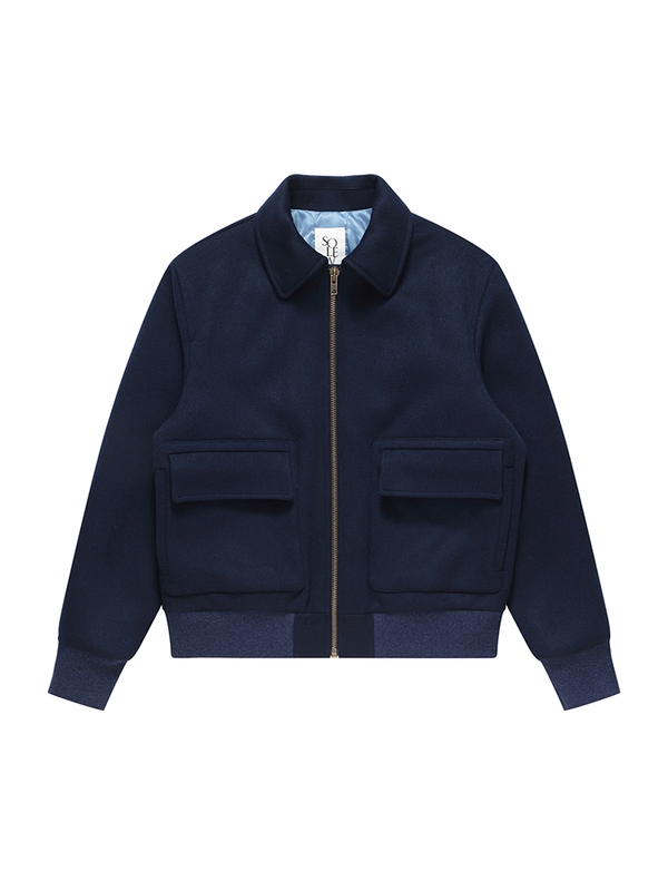 Wool Blouson_Navy