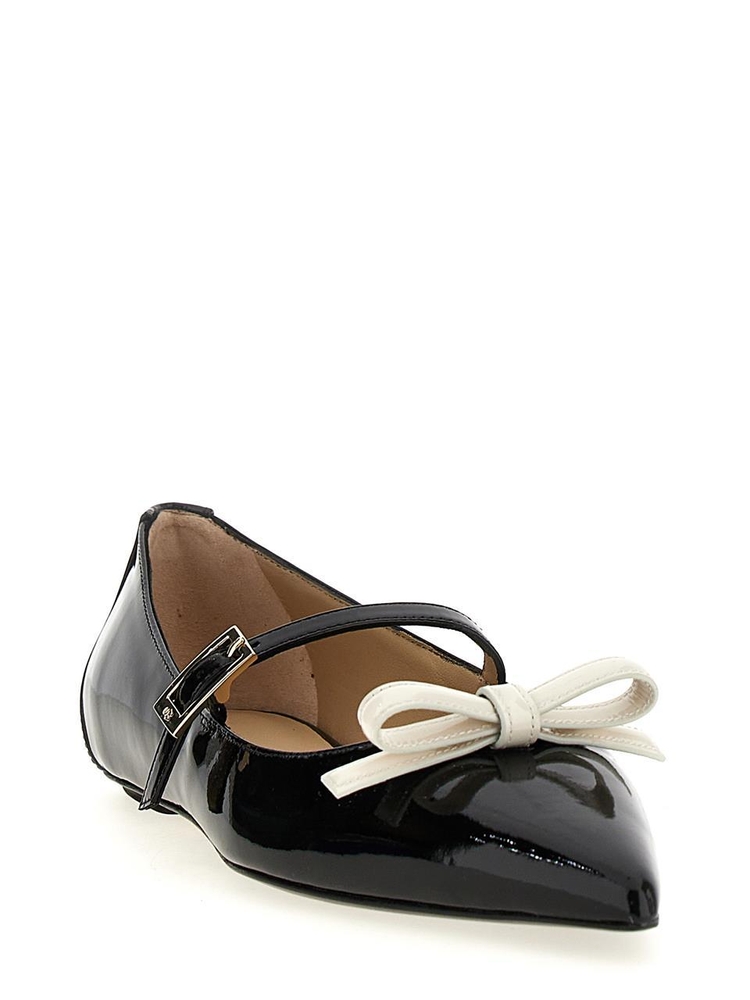 스튜어트 와이츠먼 SS25 Felicity ballet flats SK139P5R White/Black