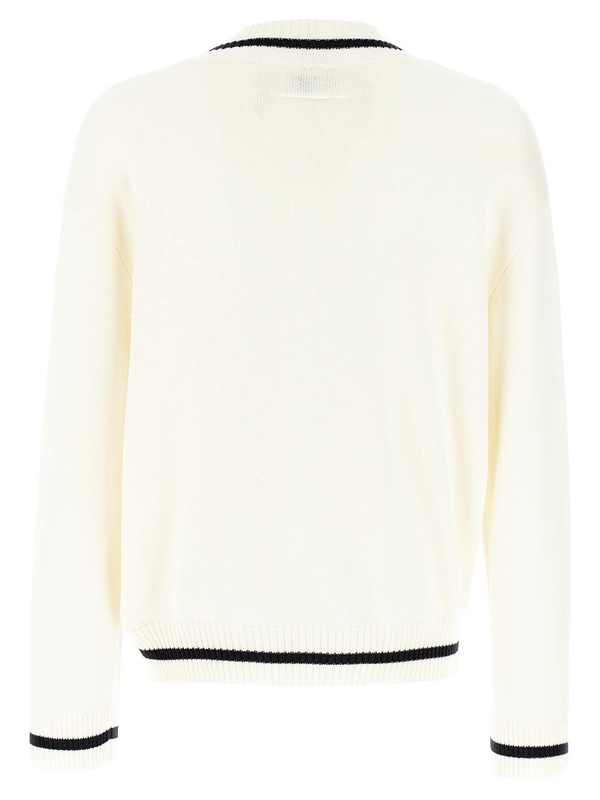 MM6 메종 마르지엘라 SS25 V-neck sweater SH0HN0002M13085101 White