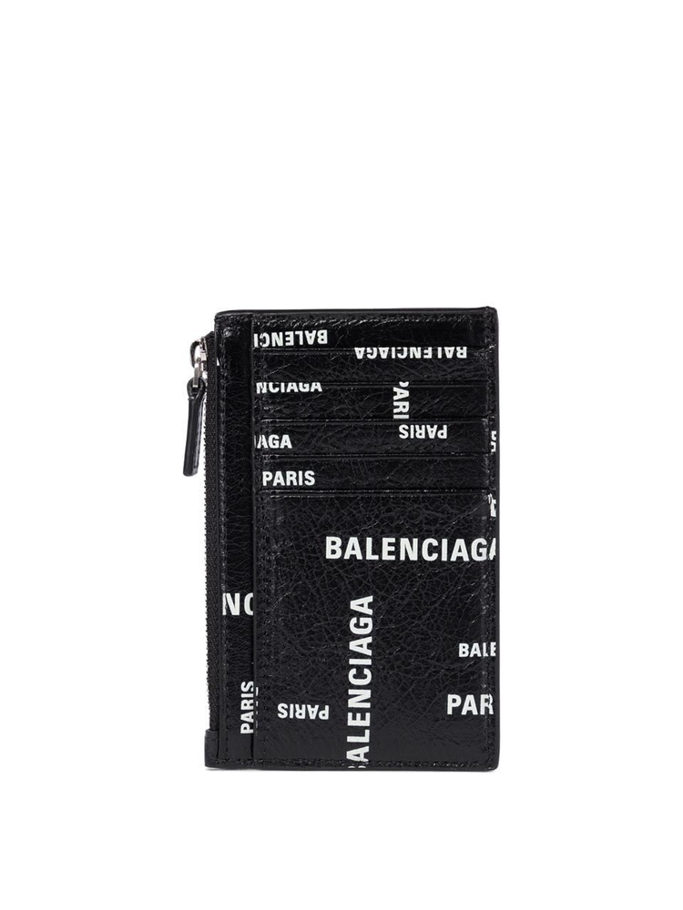 발렌시아가 FW24 Portacarte Bal Paris Allover 6405352AAOC1097 Black  