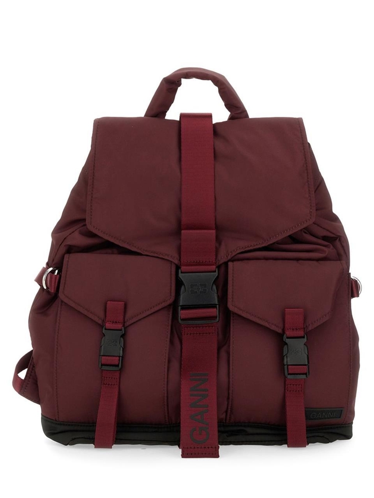 가니 SS25 GANNI Backpack A6466_234 BORDEAUX