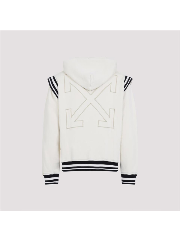 오프 화이트 SS25 Off White Off Fleece Varsity Hoodie OMEK003S25JER001 White