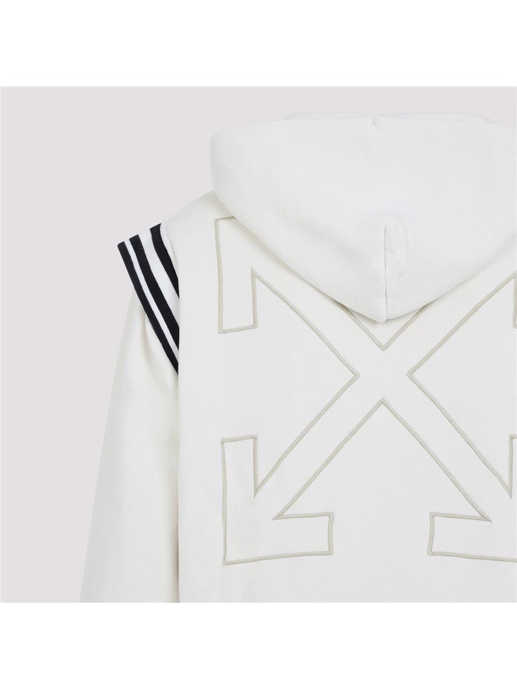 오프 화이트 SS25 Off White Off Fleece Varsity Hoodie OMEK003S25JER001 White