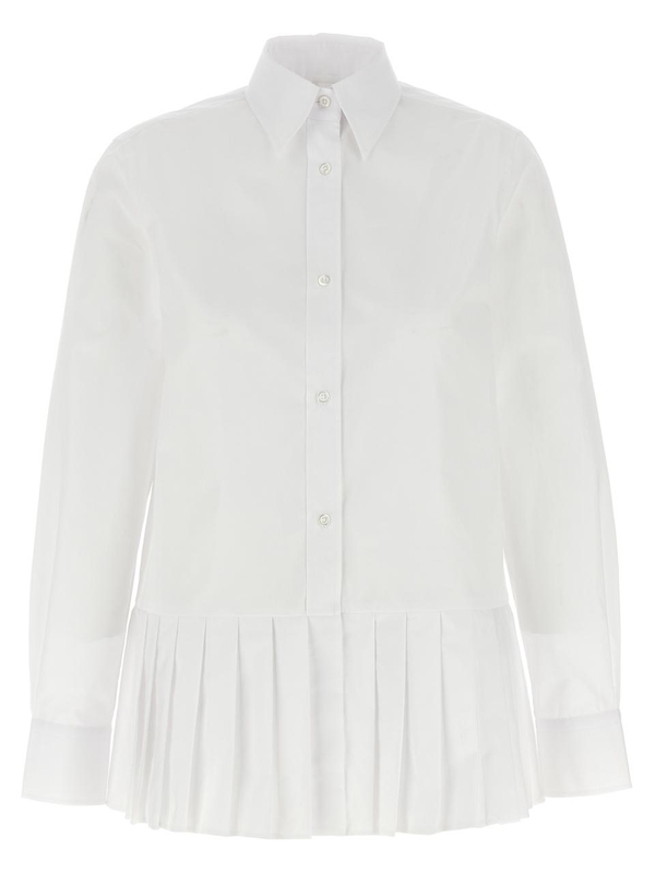 톰 브라운 SS25 Pleated shirt FLL190A03113100 White