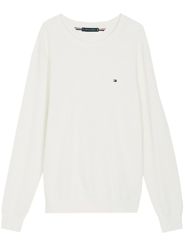 타미 힐피거 SS25 ESSENTIAL STRUCTURE CREW NECK MW0MW36347 White