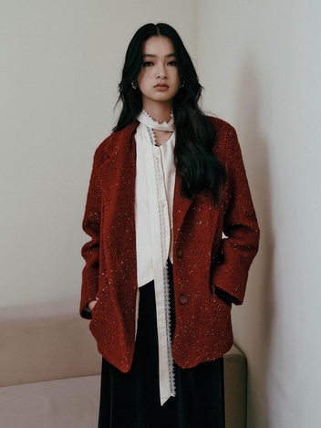 IT_Sequin fake two piece jacket_RED