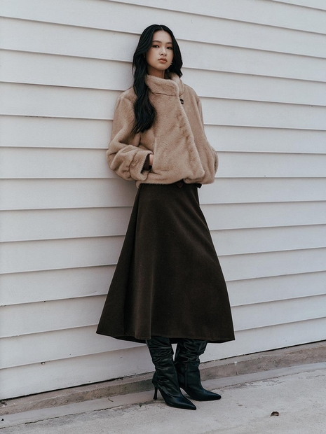 IT_Winter solid color skirt_BROWN