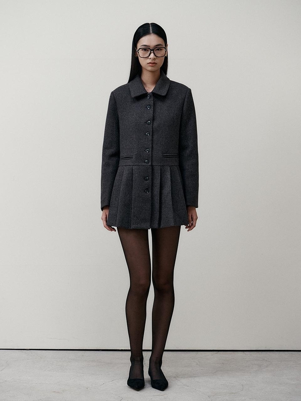 BA_Fur muffler dress_CHARCOAL