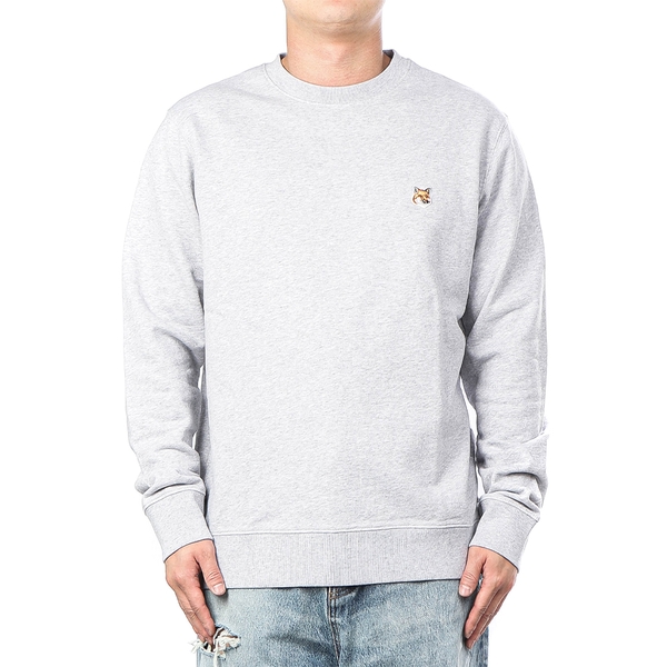 [메종키츠네] 24FW (LM00301KM0001 LIGHT GREY MELANGE) 남성 폭스 헤드 맨투맨