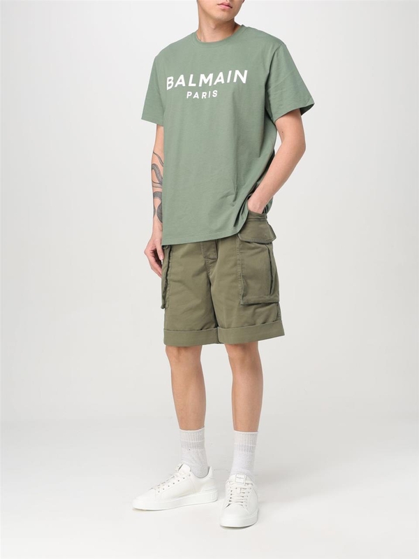 발망 SS25 T-shirt uomo Balmain EH1EG010BB73 UMA Green