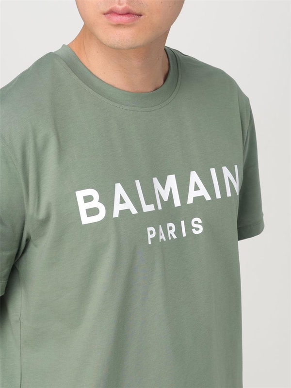 발망 SS25 T-shirt uomo Balmain EH1EG010BB73 UMA Green