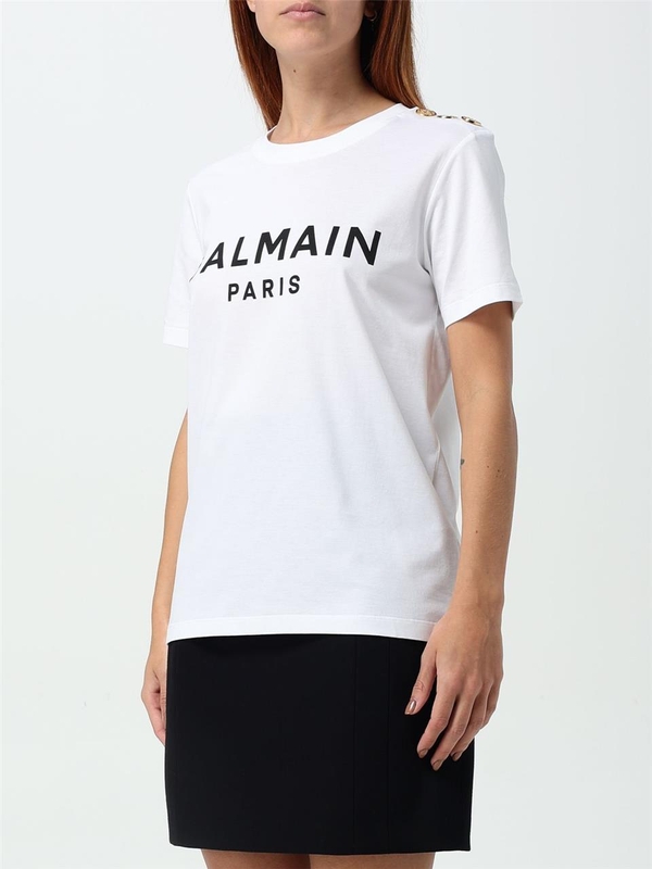 발망 SS25 T-shirt donna Balmain BF1EF005BB02 GAB White